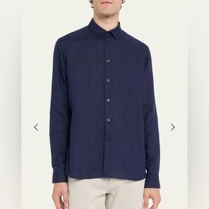 Vilebrequin Caroubis Linen Pocket Sport Shirt Men's Medium Classic‎ Resortwear